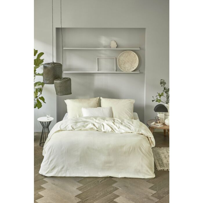 Vintage Cotton dekbedovertrek 140x220cm naturel