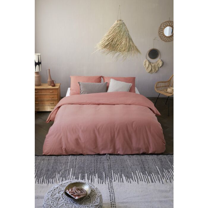 Vintage Cotton dekbedovertrek 240x220cm terra