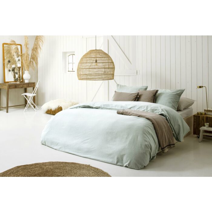 Vintage Flannel dekbedovertrek 135x200cm jade
