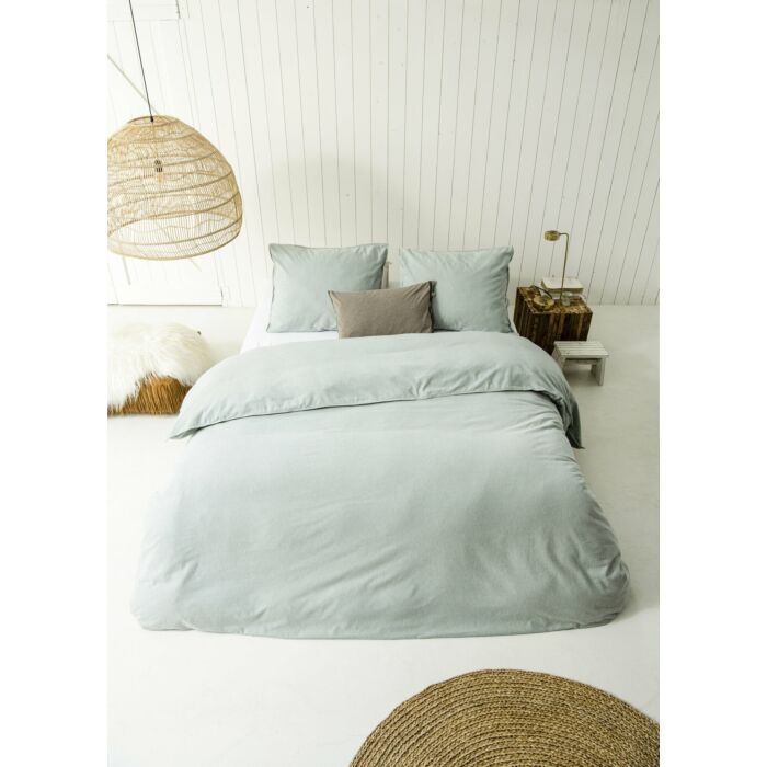 Vintage Flannel dekbedovertrek 155x220cm jade