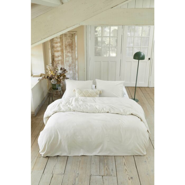 Vintage Flannel dekbedovertrek 135x200cm zandkleur