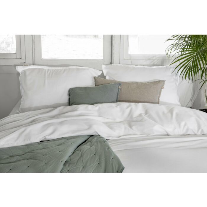 Vintage Satin dekbedovertrek 240x220cm wit