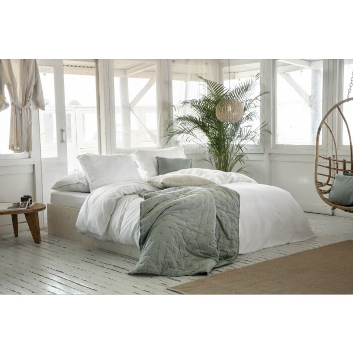 Vintage Satin dekbedovertrek 200x220cm wit
