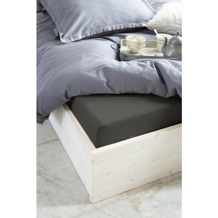 Jersey Stretch hoeslaken 80x200/210cm antraciet