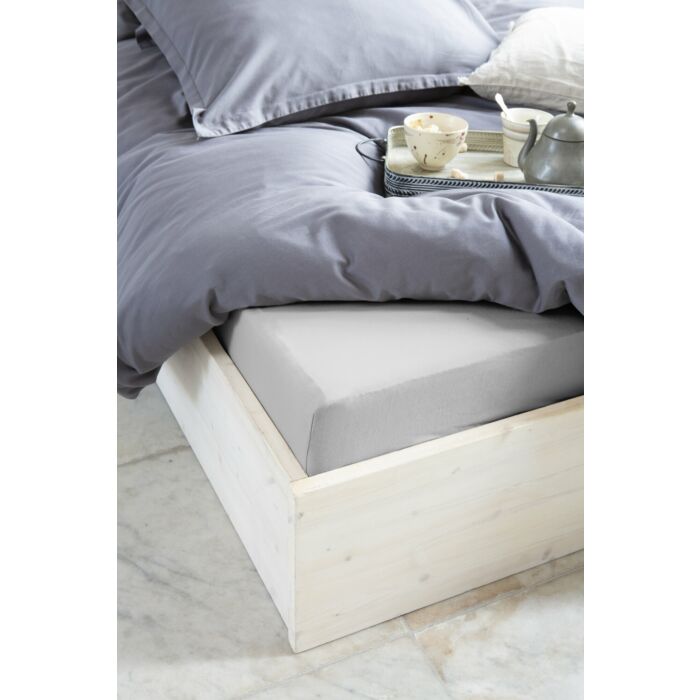 Crispy Cotton hoeslaken 90x200cm grijs