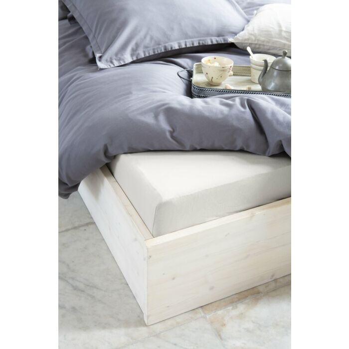 Crispy Cotton hoeslaken 180x220cm zandkleur