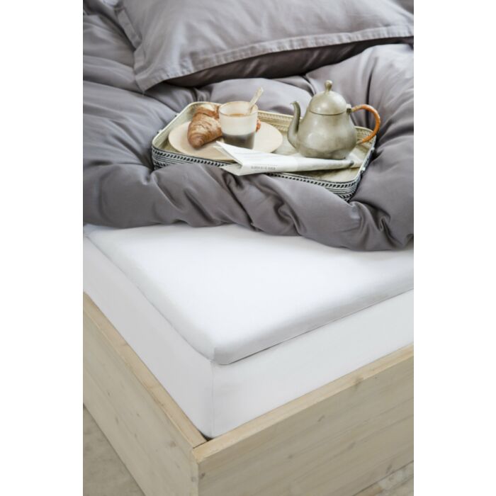 Crispy Cotton topper hoeslaken 80x200cm katoen wit