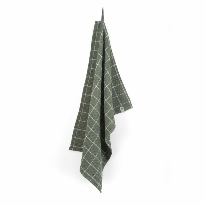 Dry with Cubes keukendoek 50x70cm legergroen
