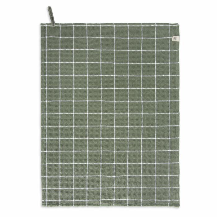 Dry with Cubes keukendoek 50x70cm legergroen