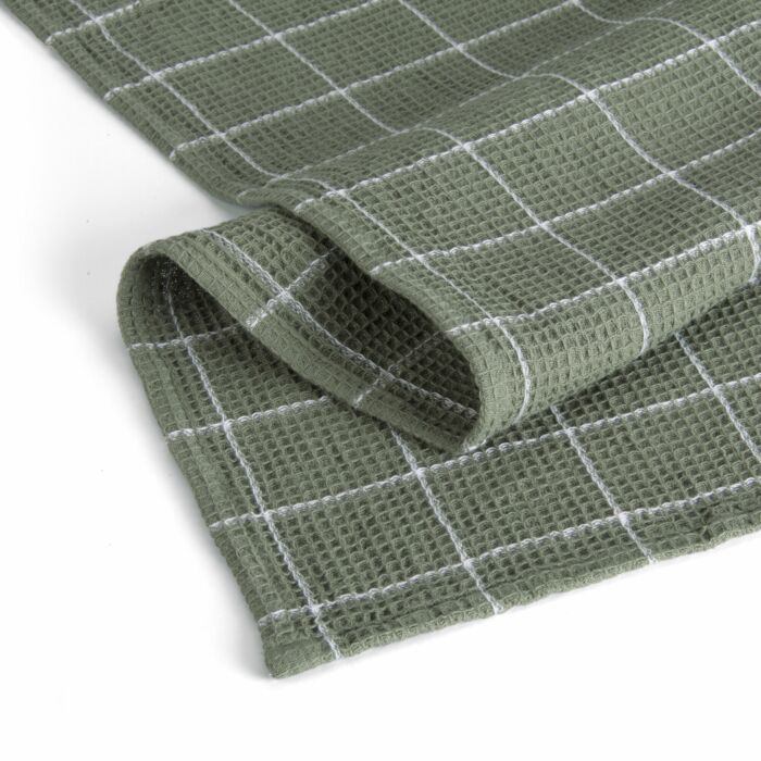 Dry with Cubes keukendoek 50x70cm legergroen