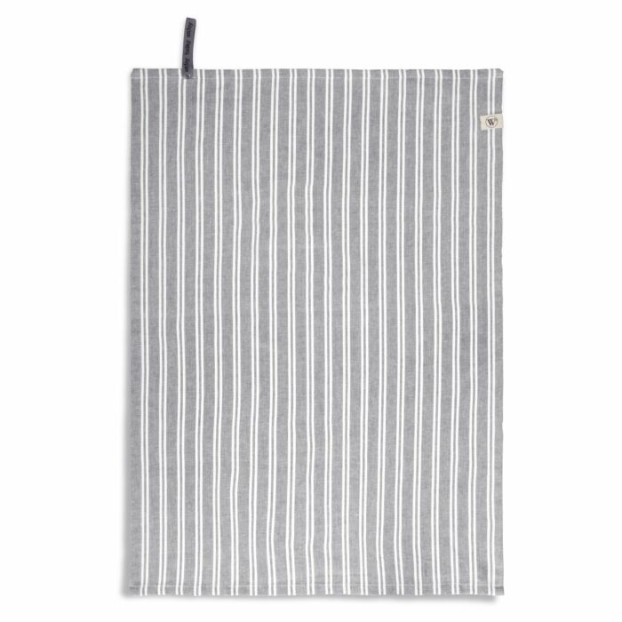 Dry with Stripes theedoek 50x70cm off-black