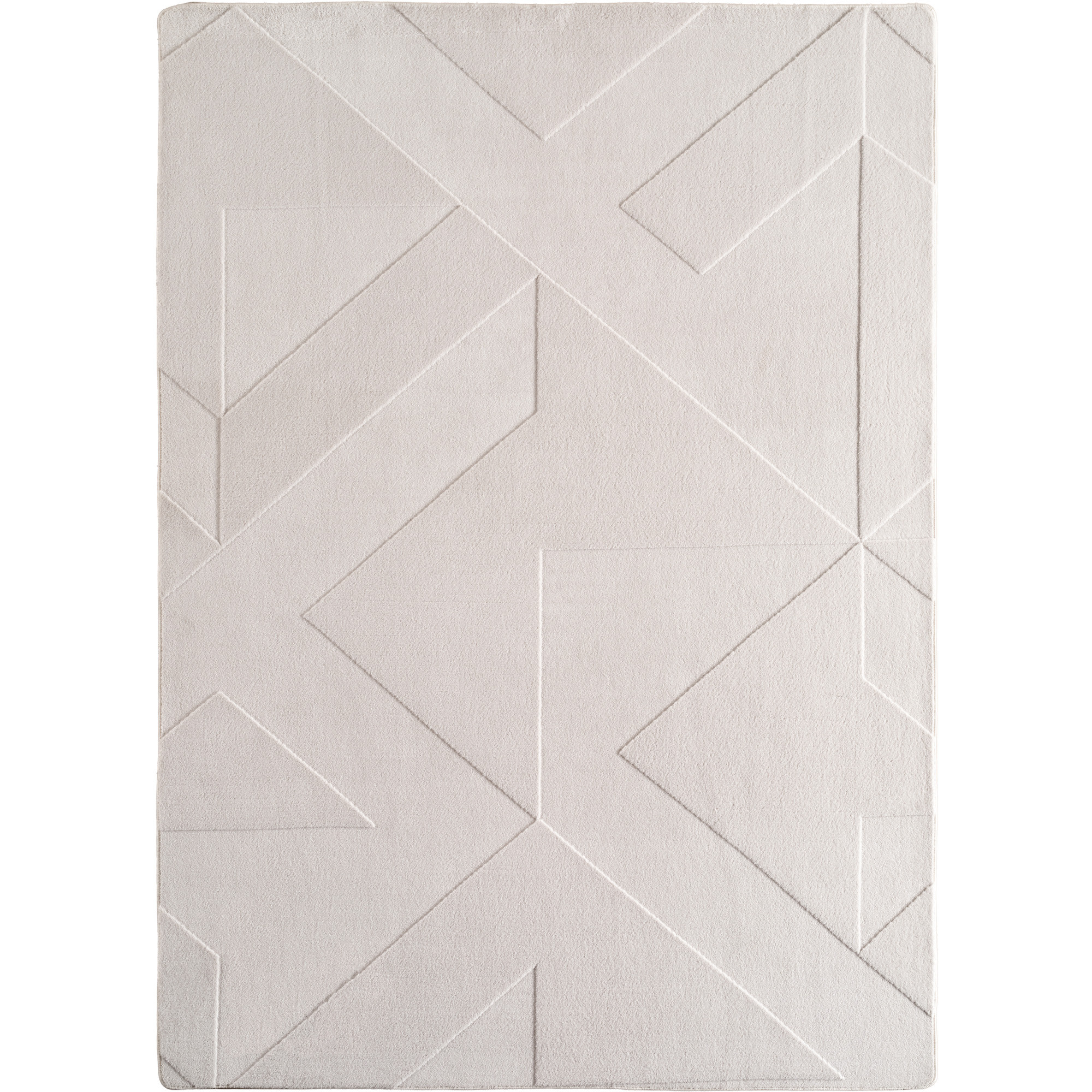 Pompei Aro tapis poils ras rectangle 160x230cm crème