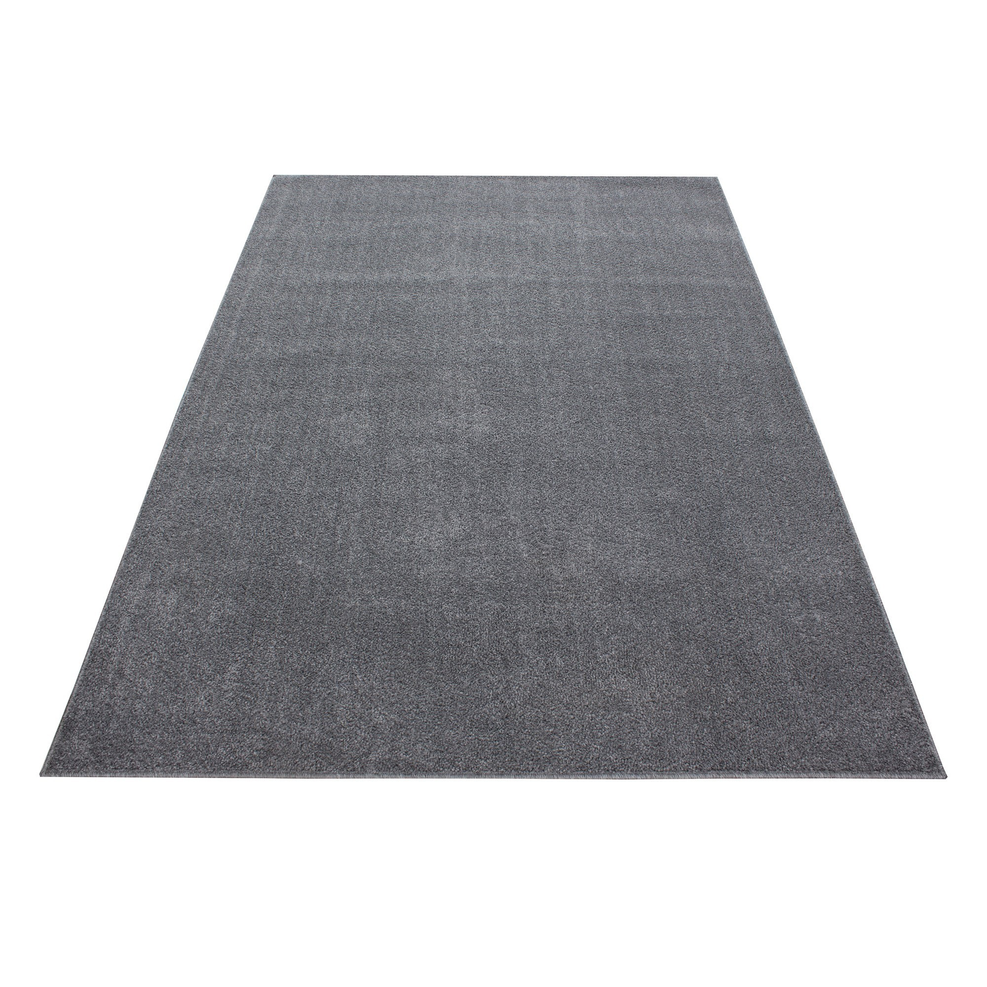 Ata tapis poils ras rectangle 120x170cm gris clair