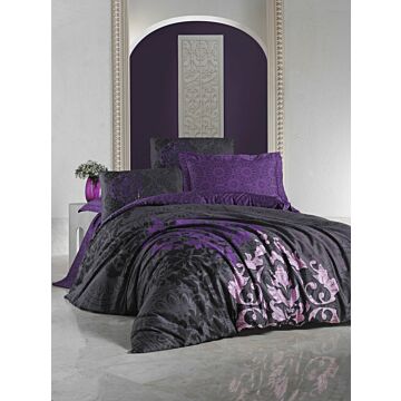 Saten Line housse de couette 200x220cm satin kosem sultan prune