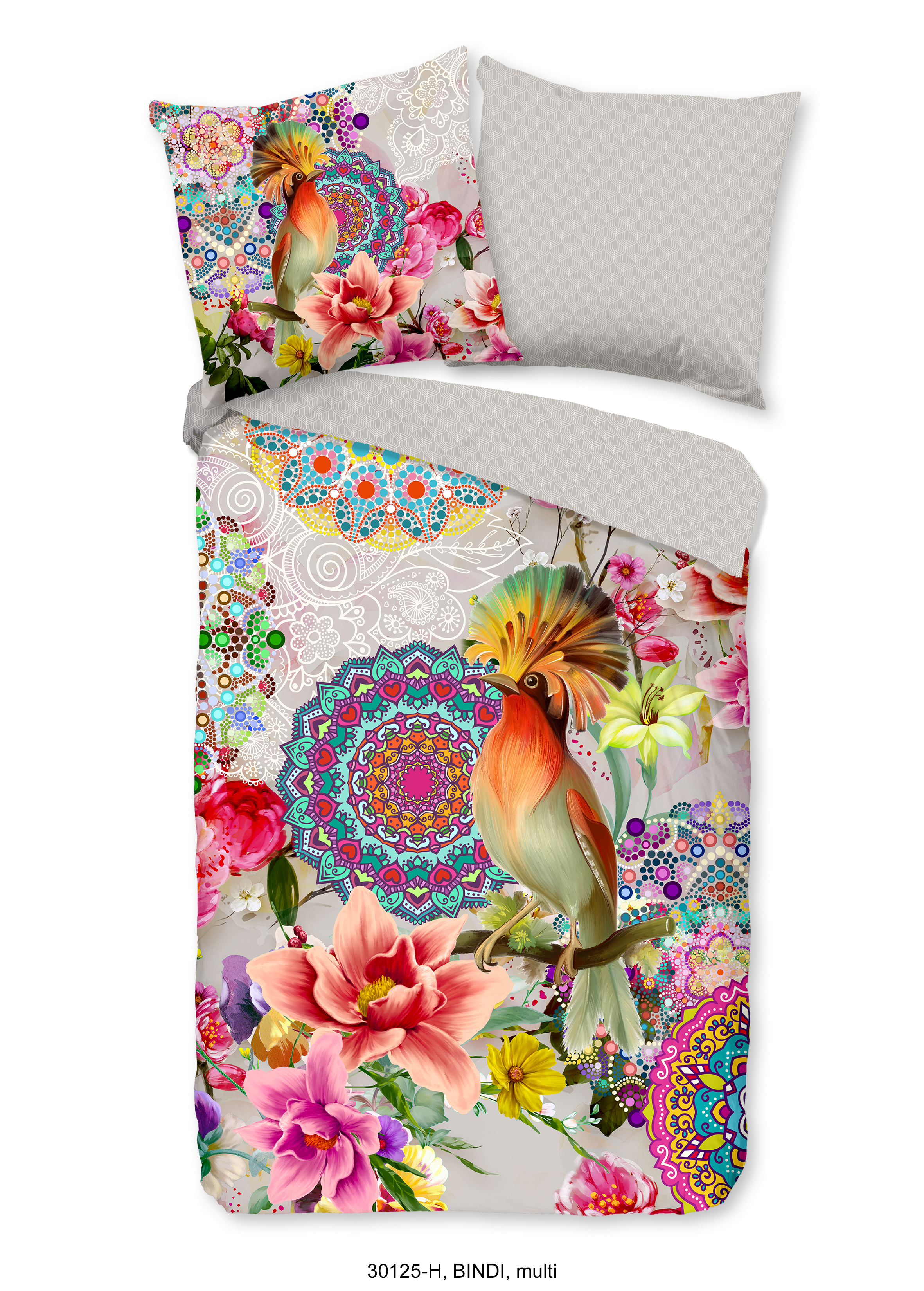 1-personne housse de couette 135x200cm satin de coton nr:30125 multicolore