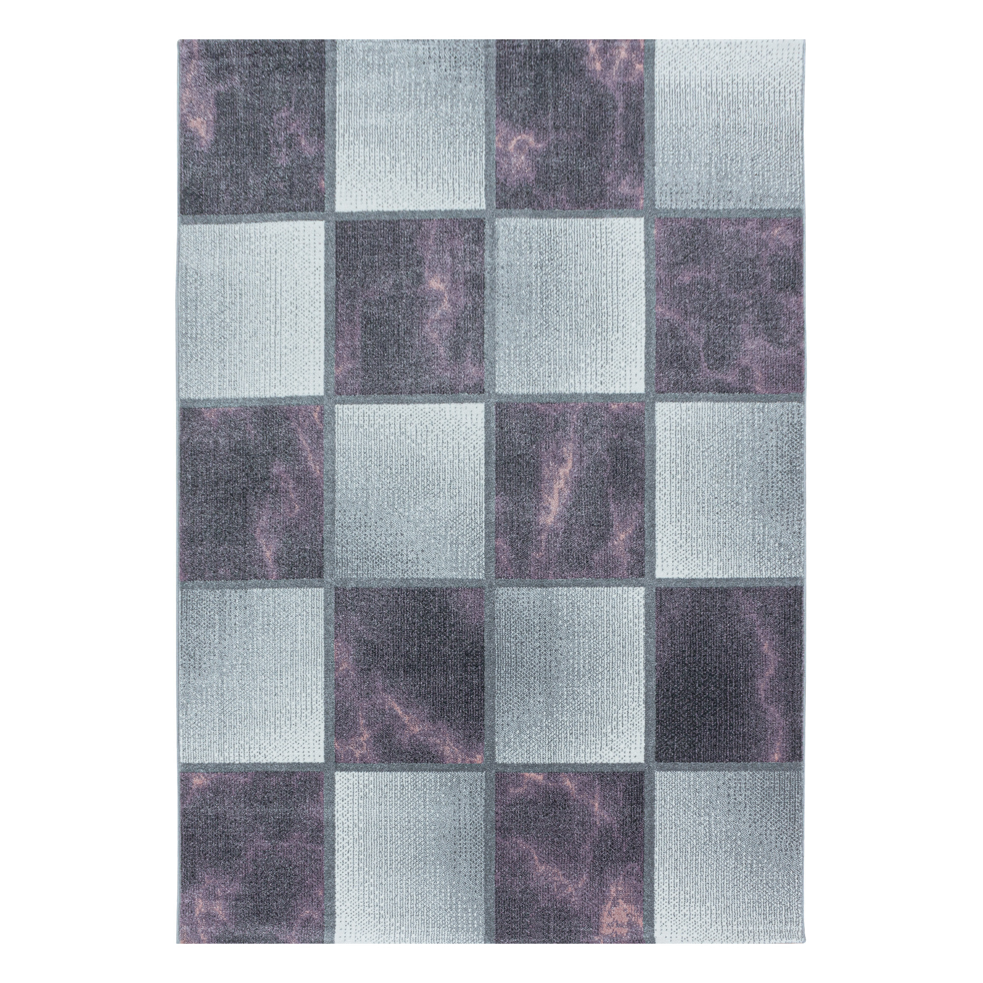 Ottawa Bloc tapis poils ras rectangle 140x200cm lilas