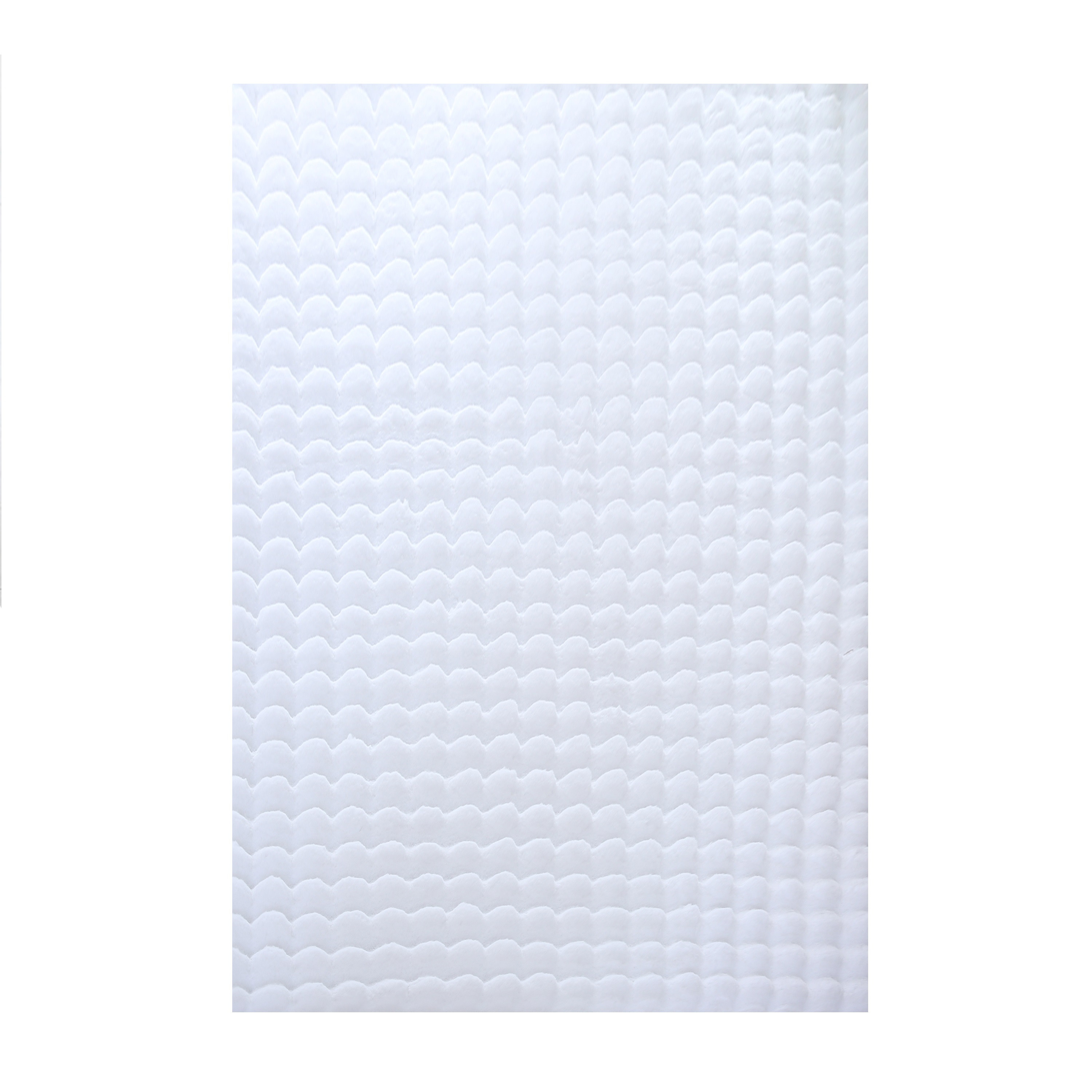 Ambiance 3D tapis duveteux poils longs rectangle 200x290cm blanc