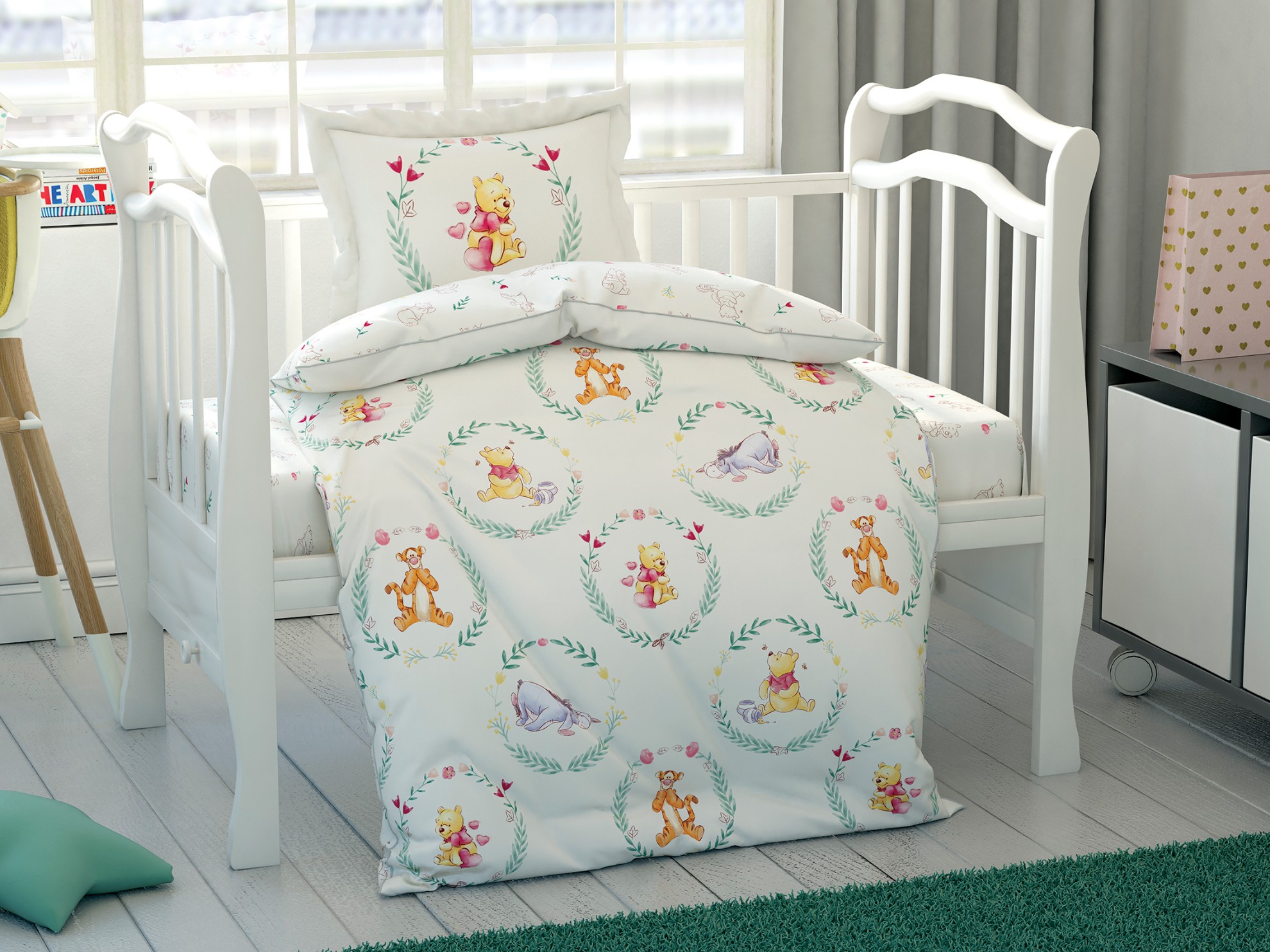 Disney Home - Winnie l'ourson & ses amis renforcé bébé housse de couette 100x150cm (licencié)
