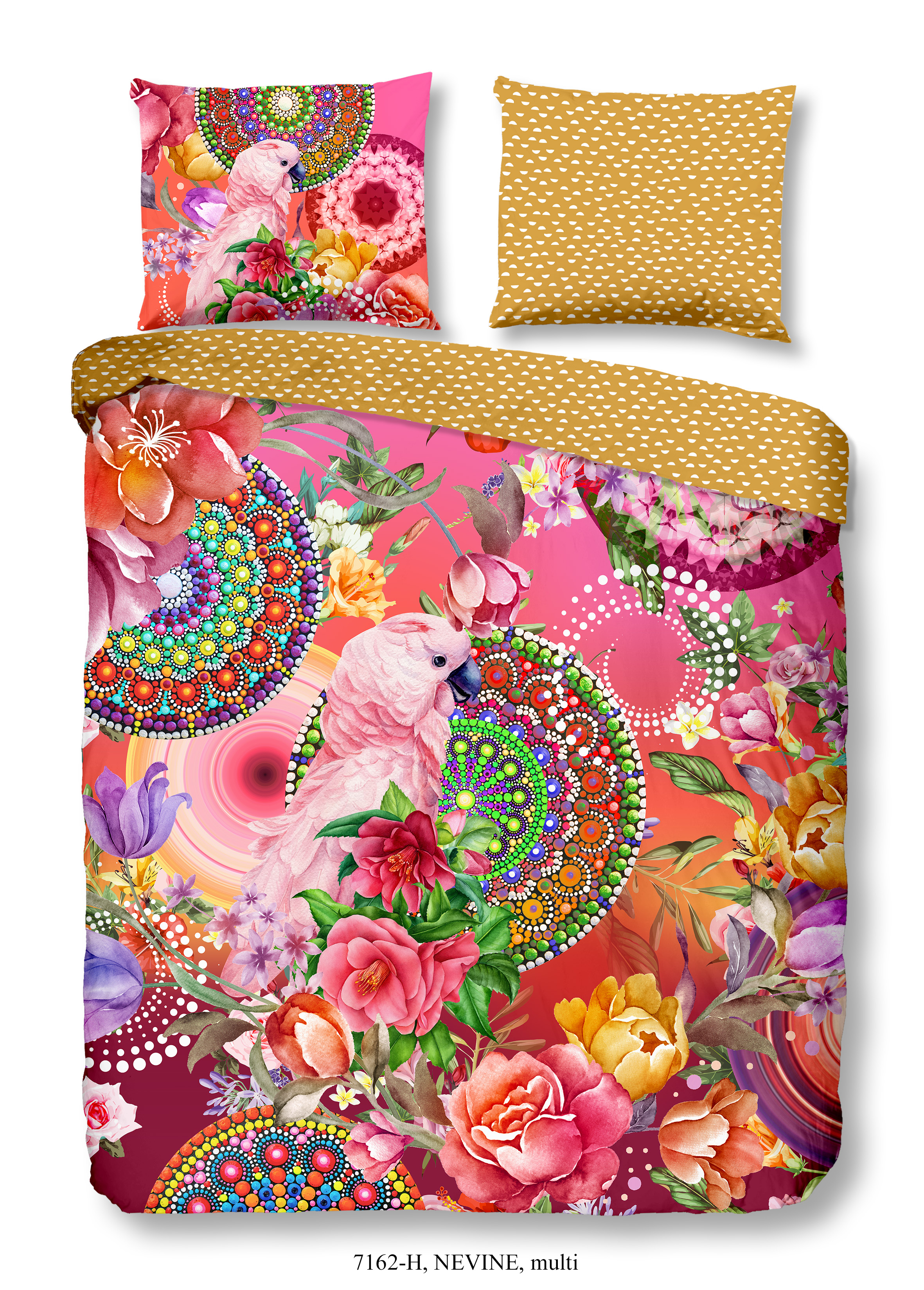 1-personne housse de couette 140x220cm satin de coton nr:7162 multicolore