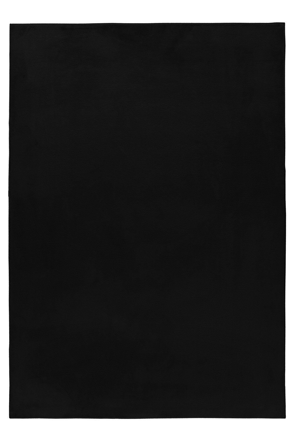 Pouffy tapis duveteux poils longs coureur 60x110cm noir