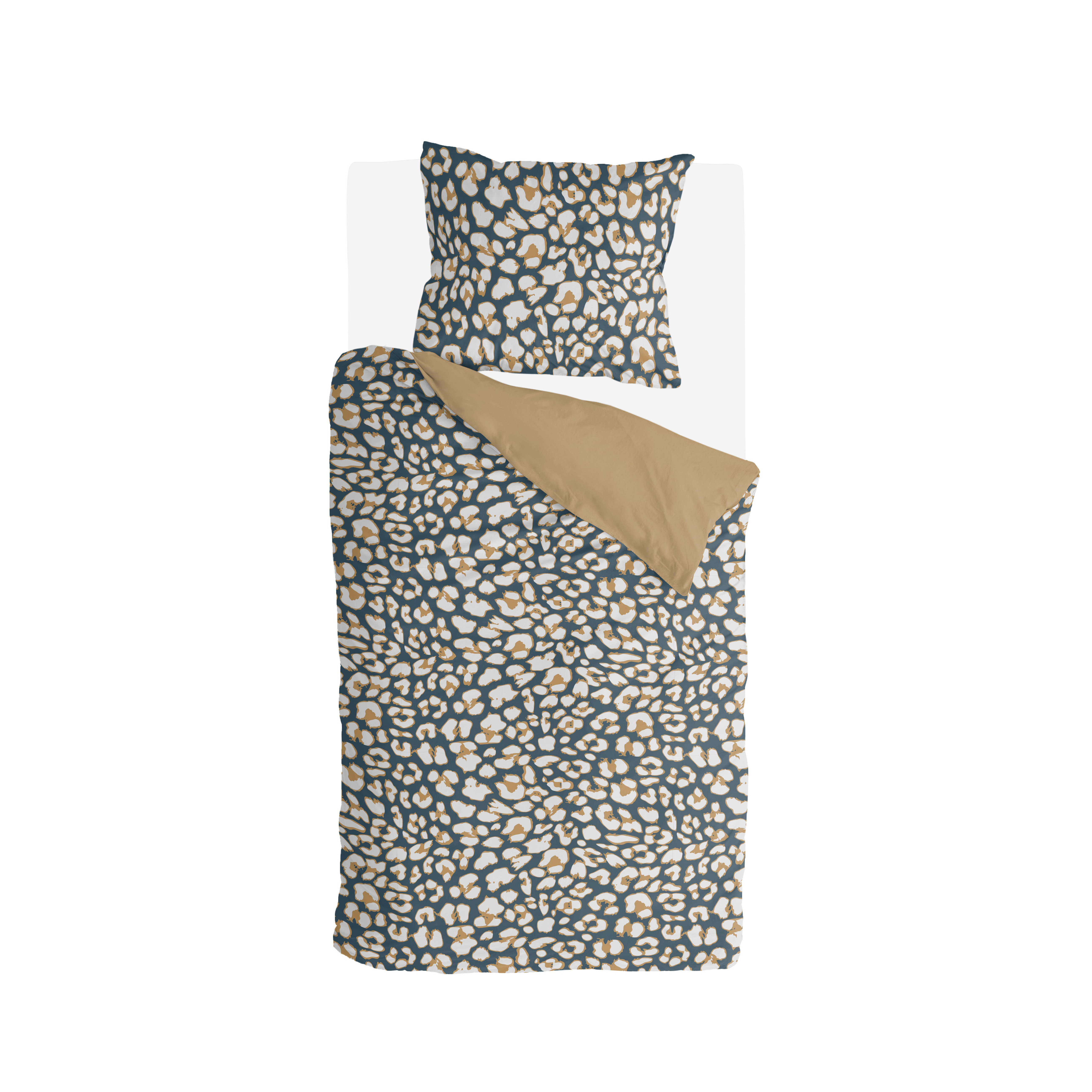 Lazy Leopard dekbedovertrek 140x220cm okergeel