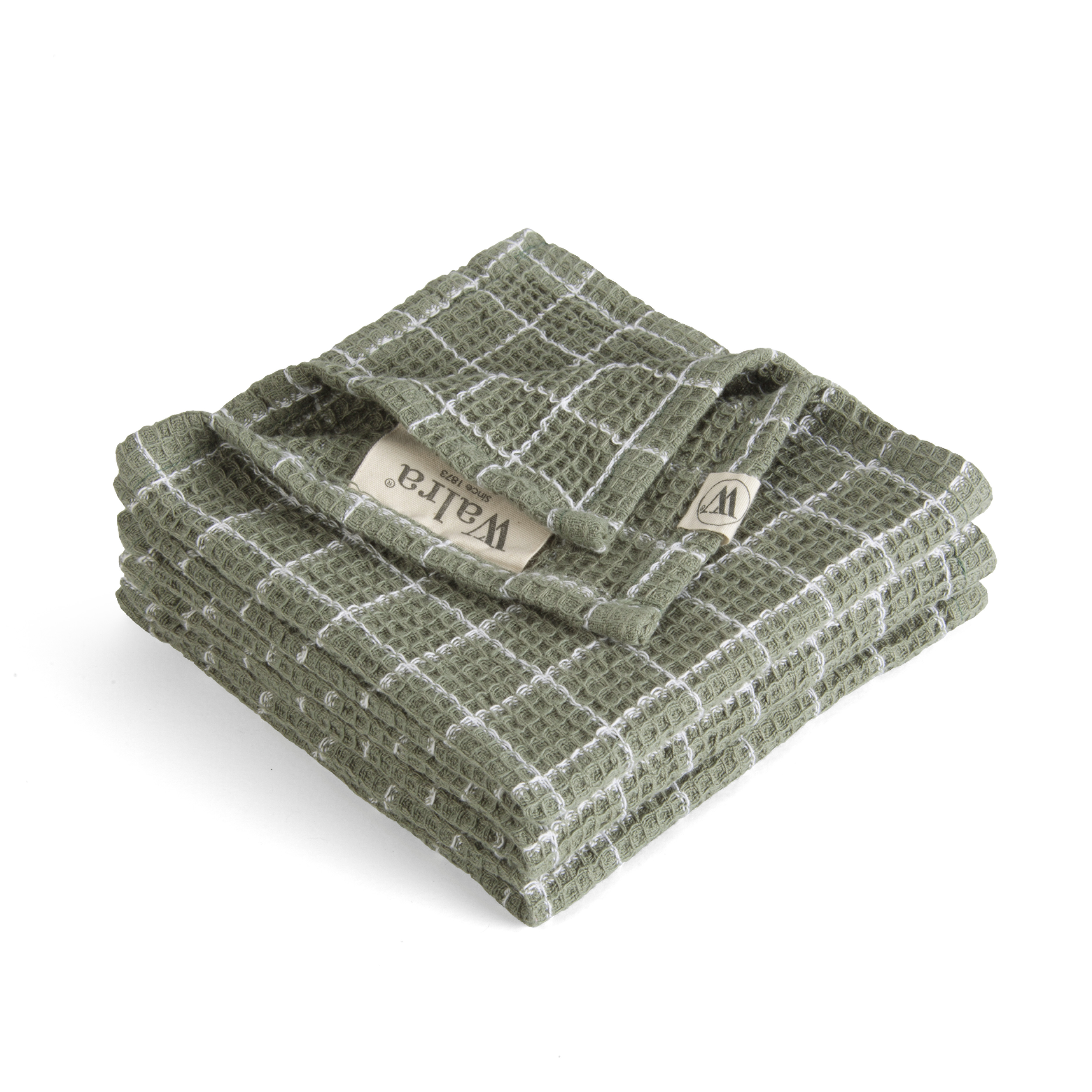 Dry with Cubes vaatdoek 30x30cm legergroen (3 stuks)