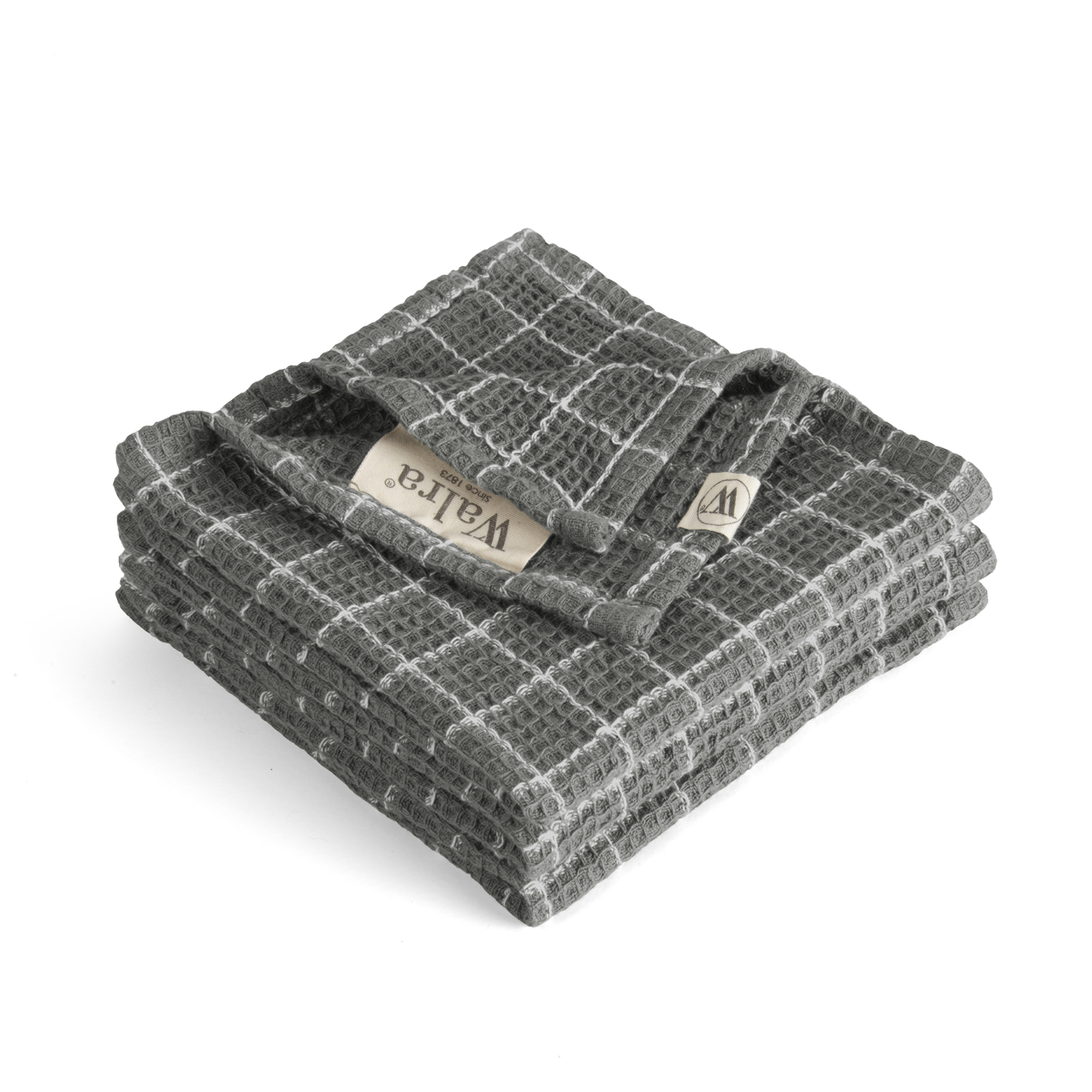 Dry with Cubes vaatdoek 30x30cm off-black (3 stuks)