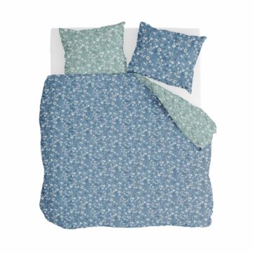 Retro Flowers dekbedovertrek 240x220cm blauw/jade