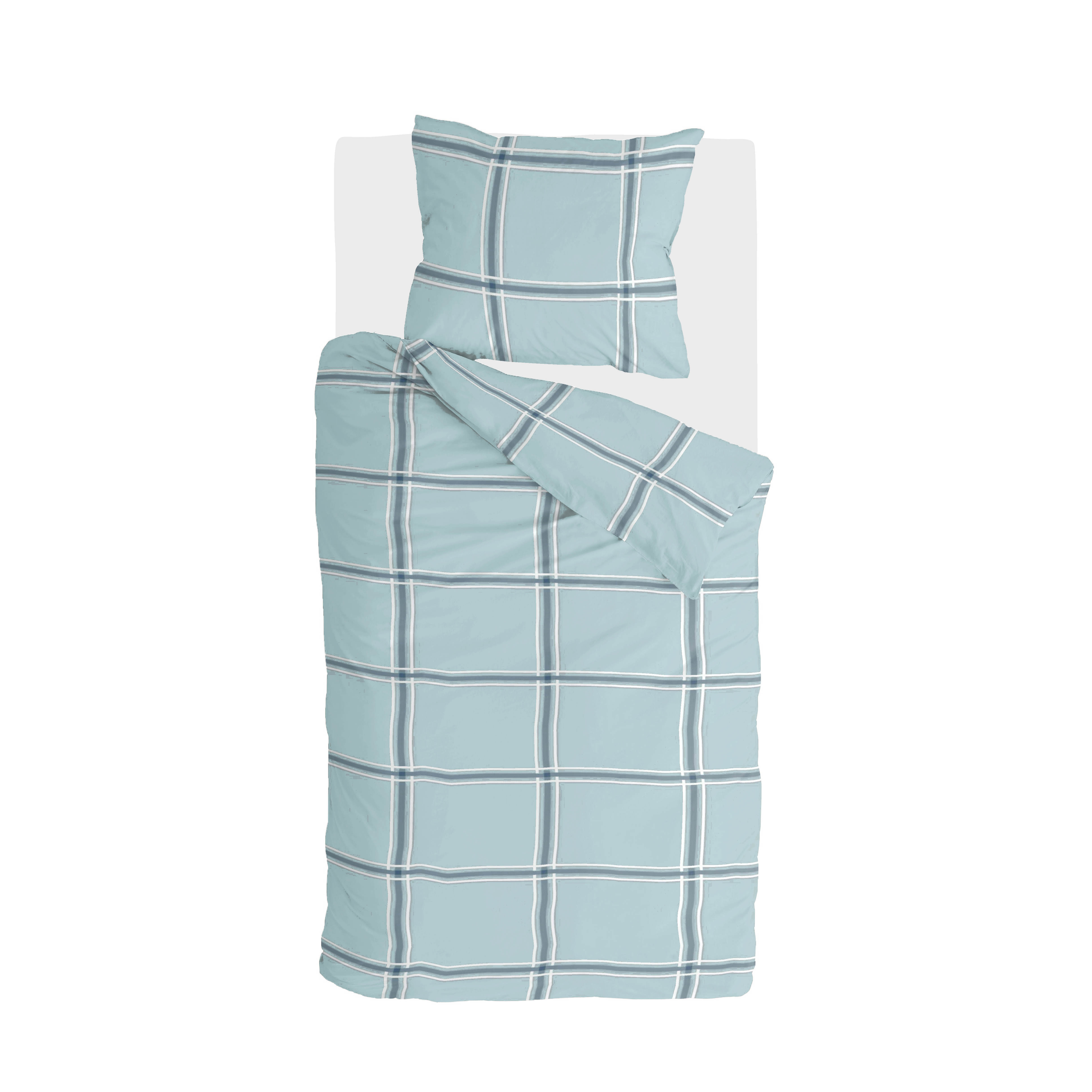Soft Squares dekbedovertrek 140x220cm blauw