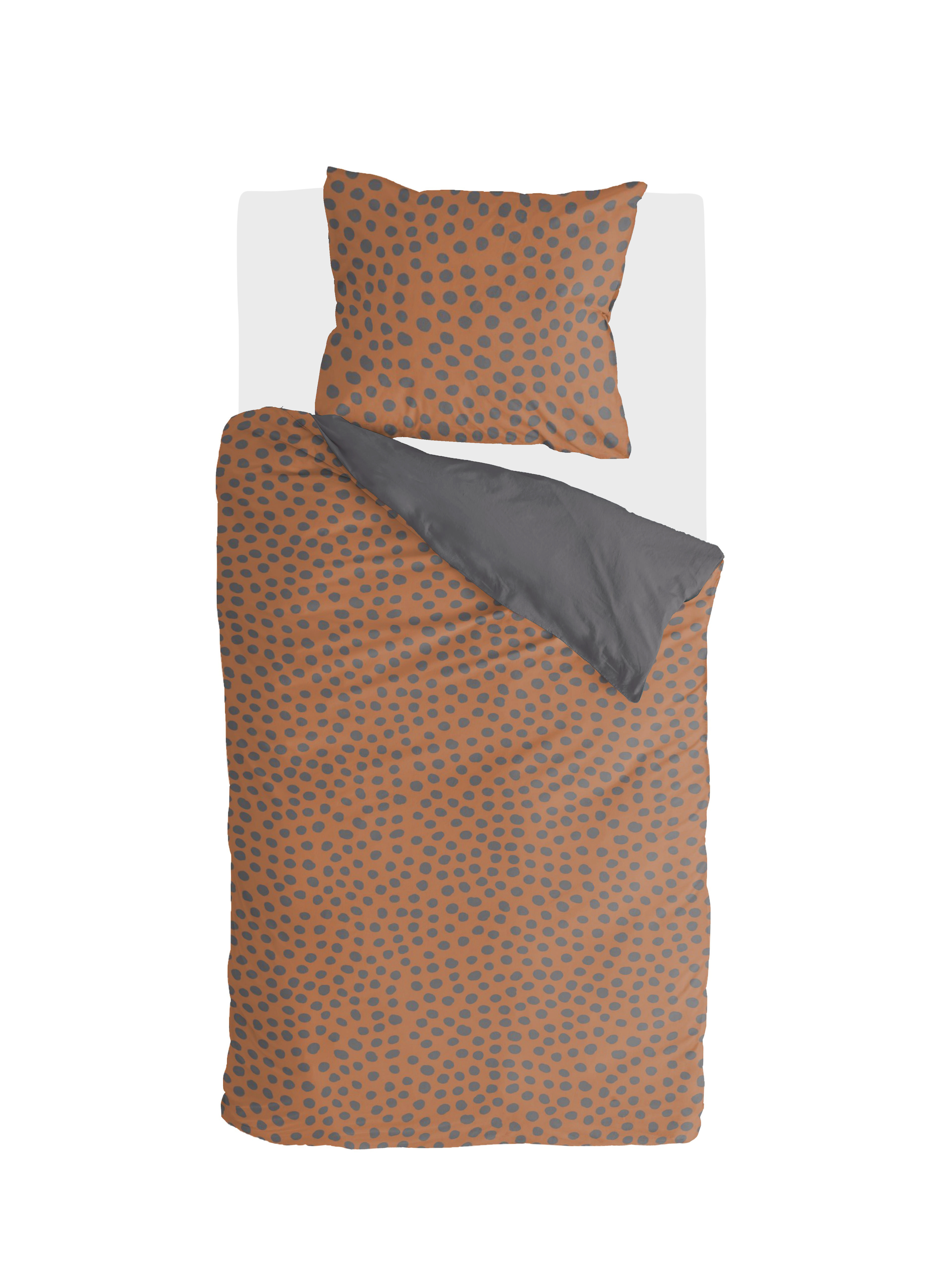 Spots & Dots dekbedovertrek 155x220cm cognac