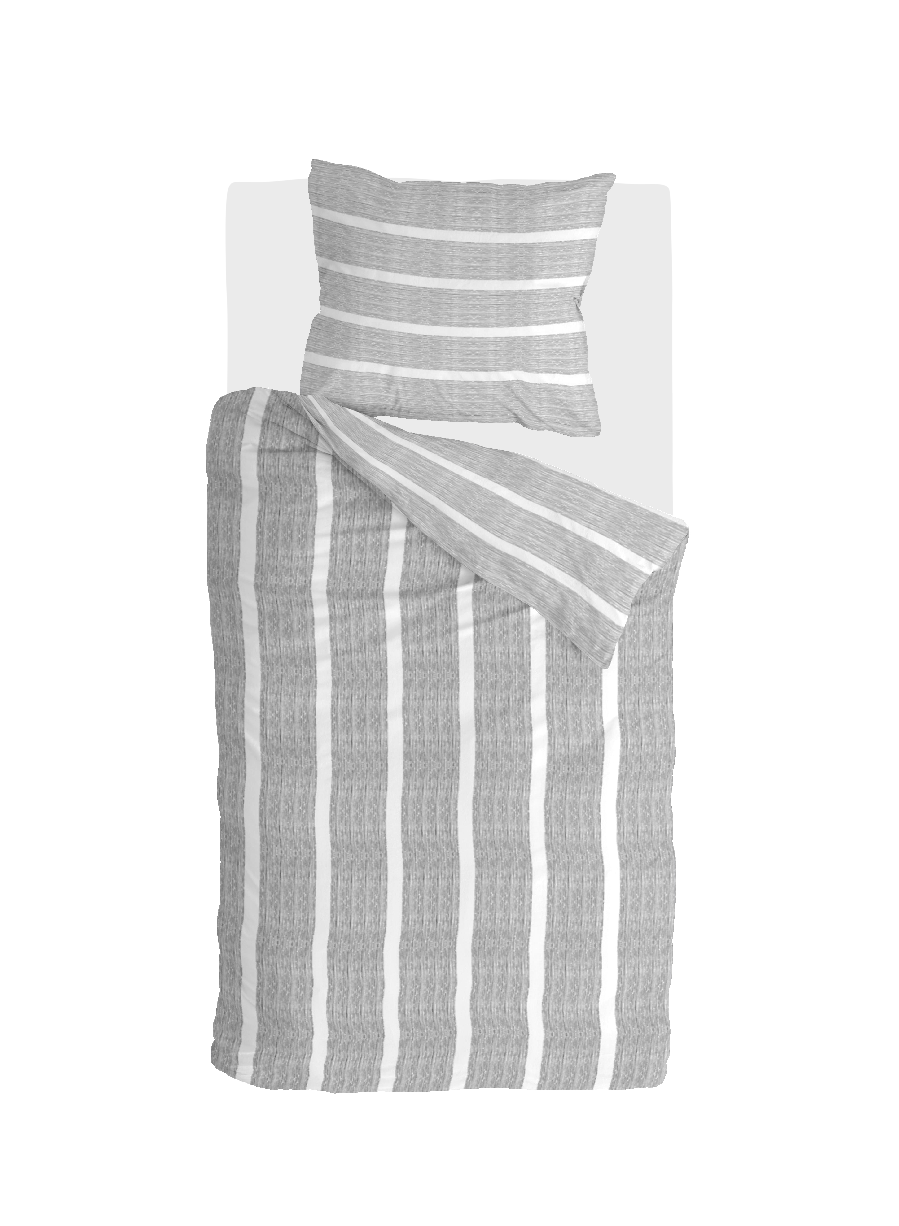 Stripe Along dekbedovertrek 140x220cm antraciet