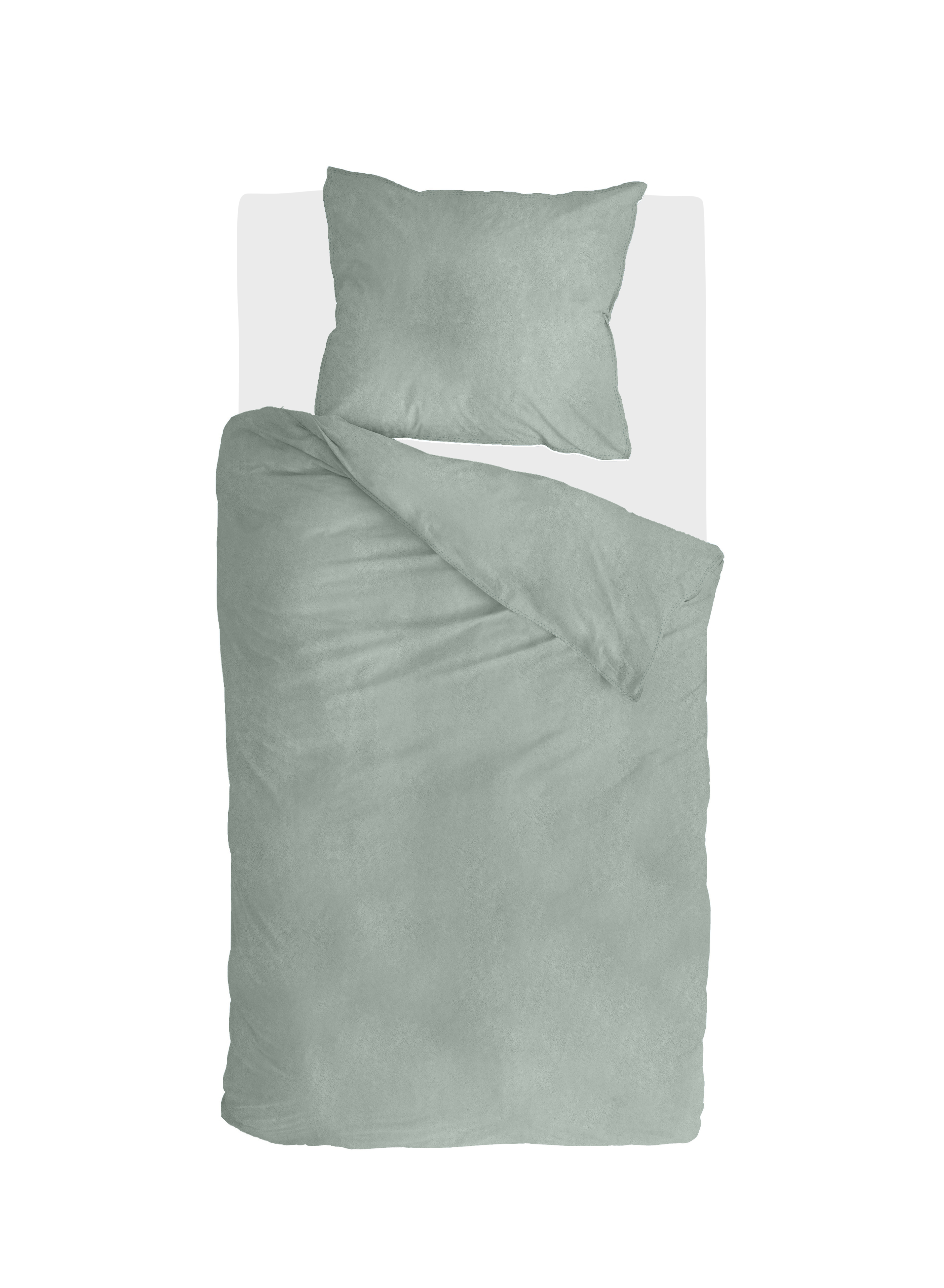 Vintage Flannel dekbedovertrek 155x220cm jade