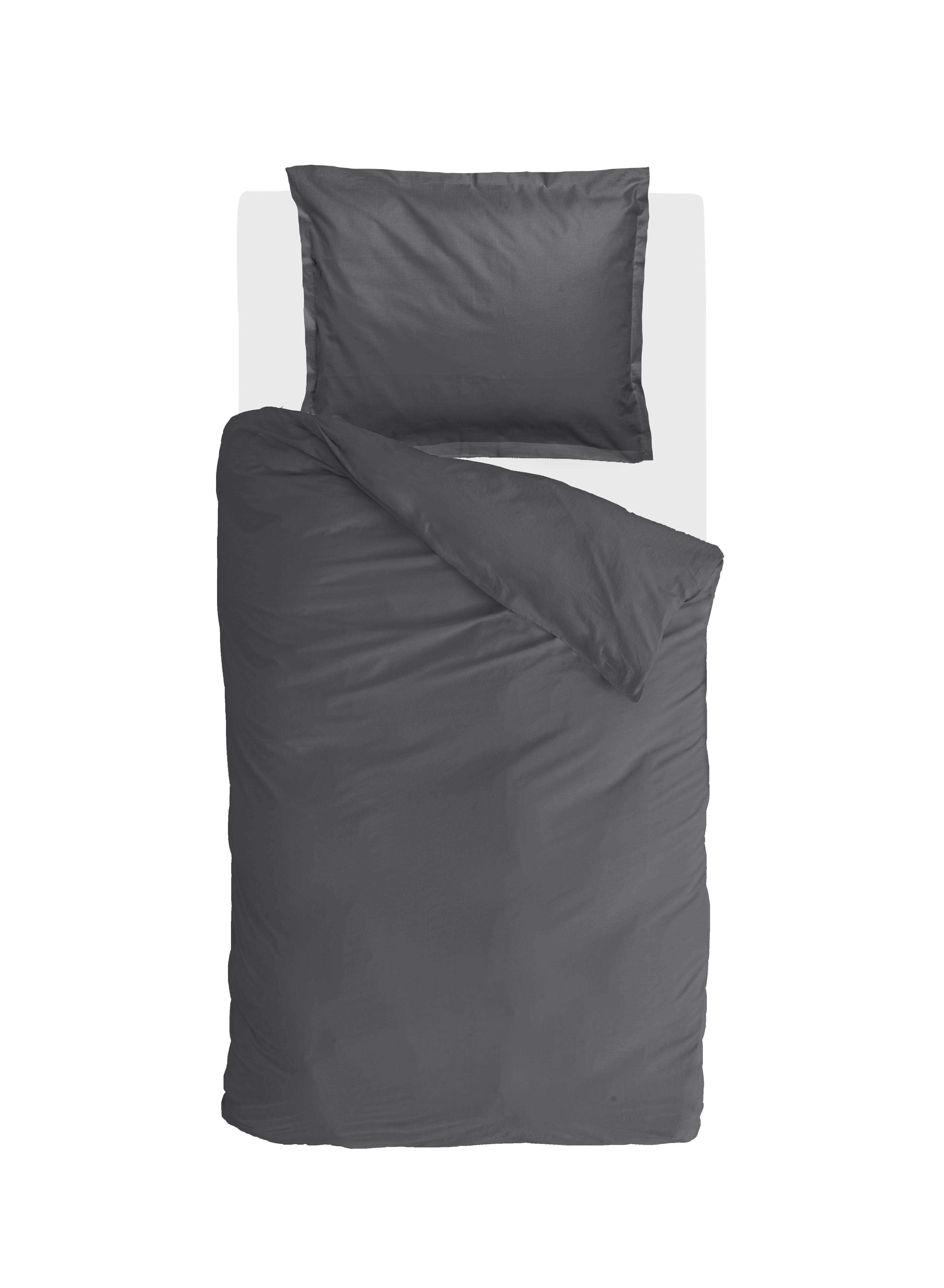 Vintage Satin dekbedovertrek 140x220cm antraciet