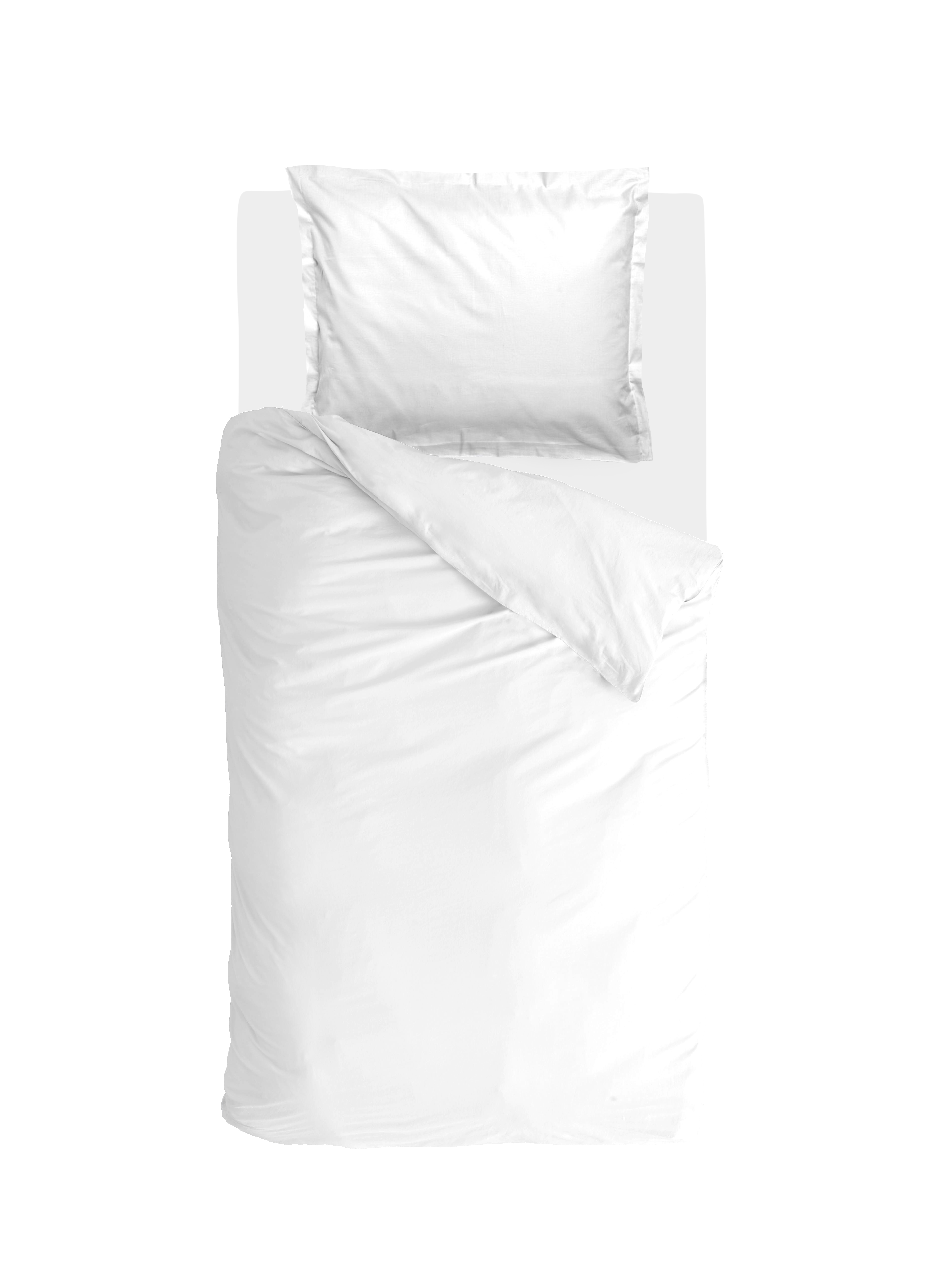 Vintage Satin dekbedovertrek 155x220cm wit