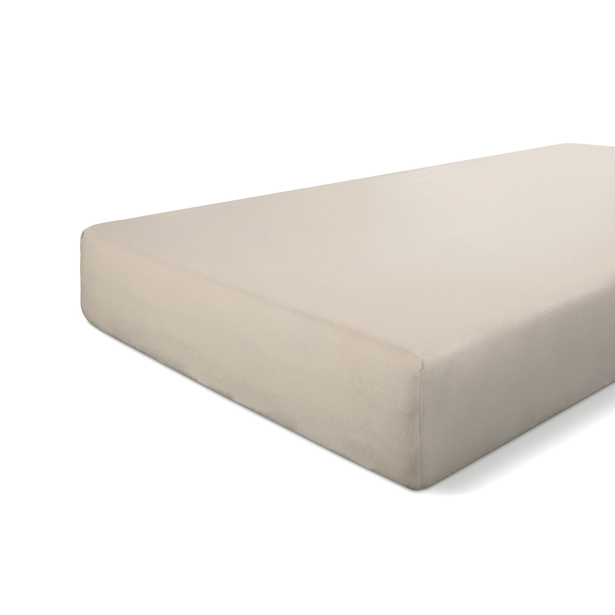 Crispy Cotton hoeslaken 180x220cm zandkleur